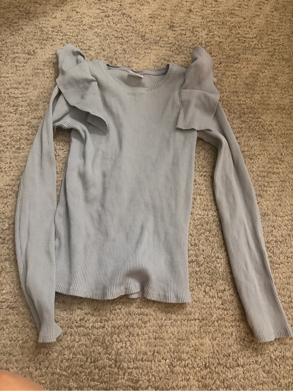 Zara Girls 3 Piece Outfit Bundle Jeans Ruffle Top & LA Sweatshirt Sizes 9–10 - Picture 2 of 7